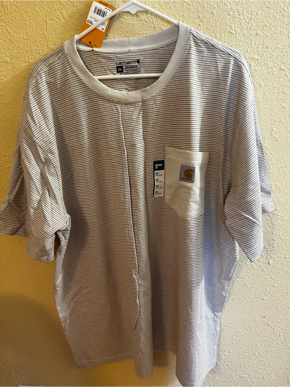Carhartt Relaxed Fit Heavyweight Short Sleeve Pocket Stripe T-shirt XXL TK6145-M
